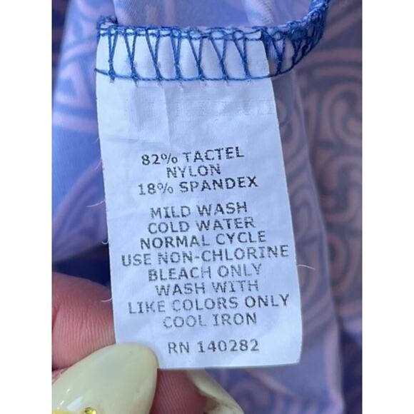 Katherine Way Blue & White Geometric Sleeveless Shift Dress – Size Small - Picture 7 of 10